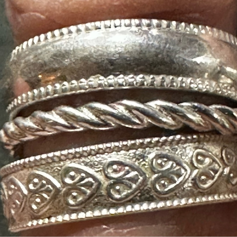 Elegant Silver Ring Set Stackable’s 925 Sterling … - image 1